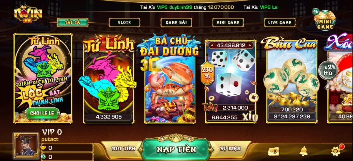 Sản phẩm giải trí phong phú, đa thể loại tại Tải IWin