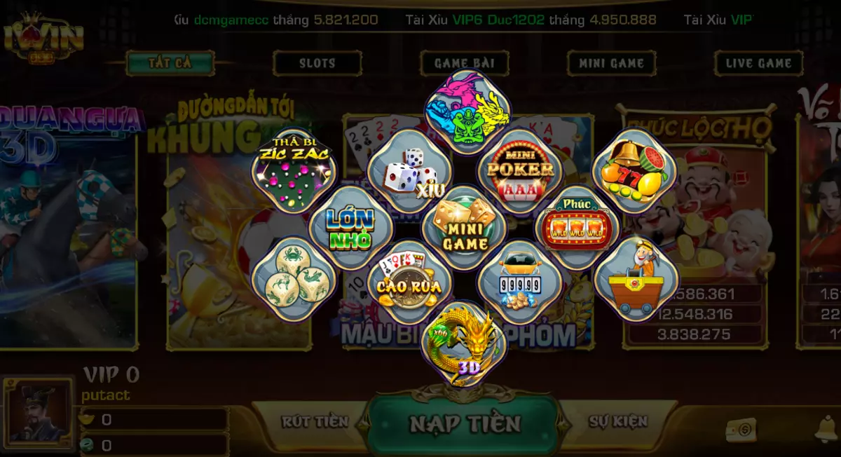 Hệ thống minigames ấn tượng tại cổng game Tai iWin 